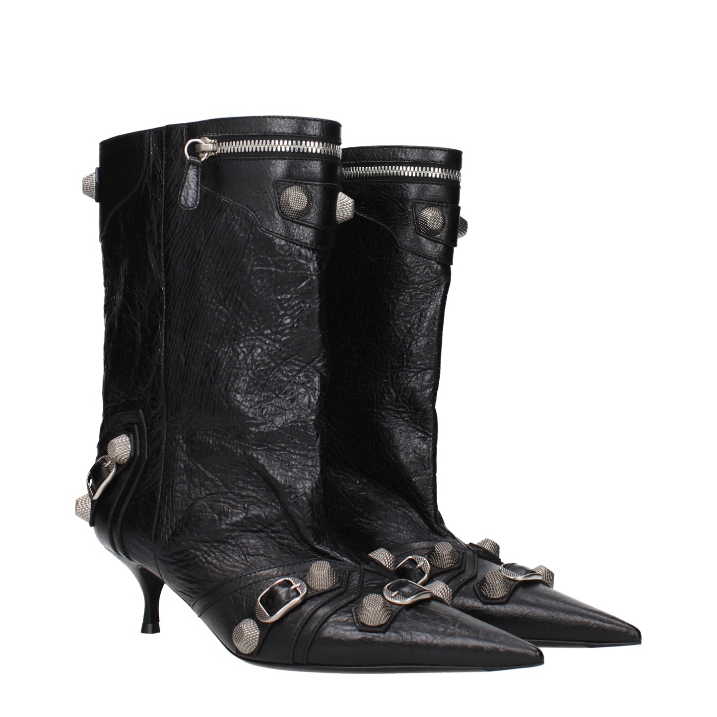 Balenciaga Ankle Boots Women Leather Black