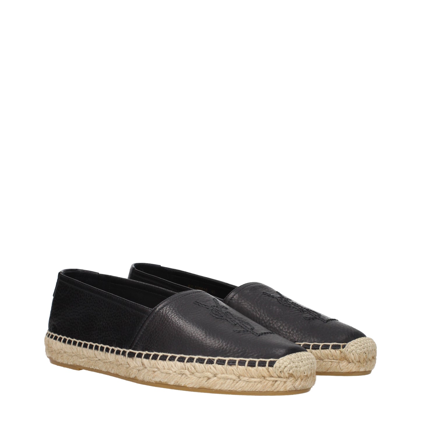 Saint Laurent Men's Espadrilles in Leather Black