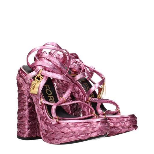 Tom Ford Sandals Women Leather Pink