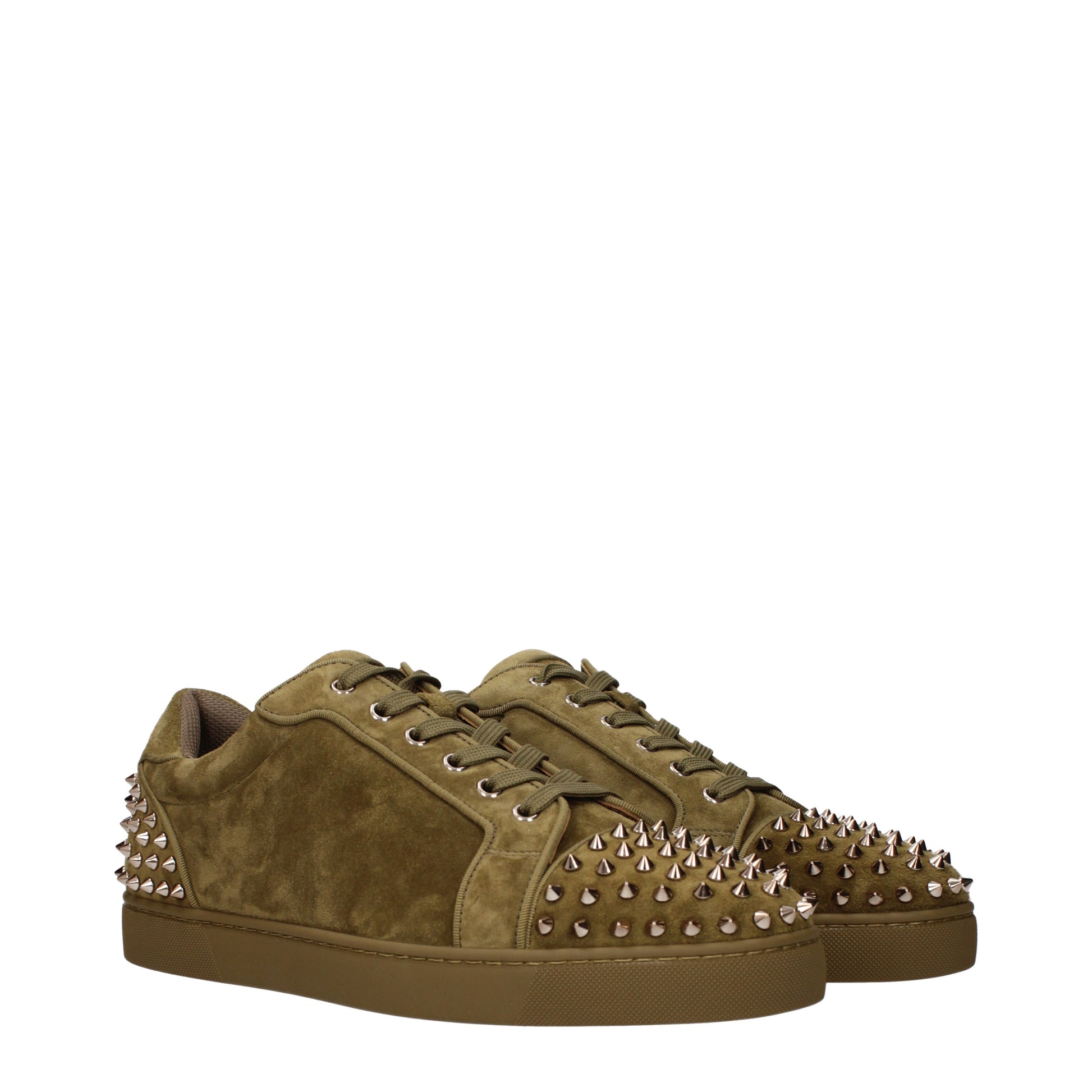 Louboutin Sneakers Men Suede Green