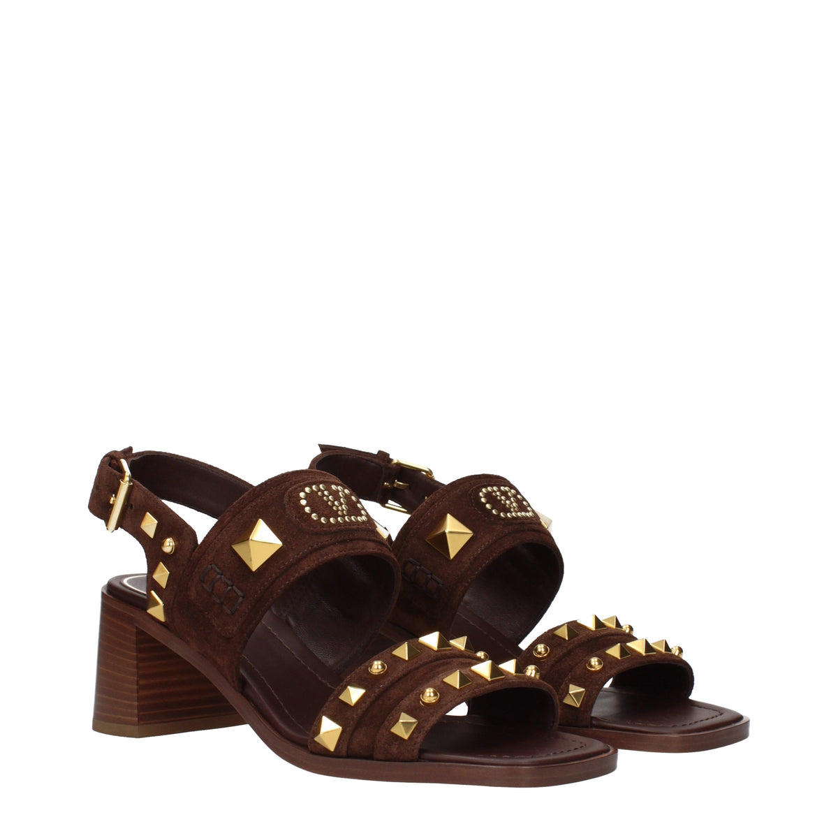 Valentino Garavani Sandals Women Suede Brown/Dark Chocolate