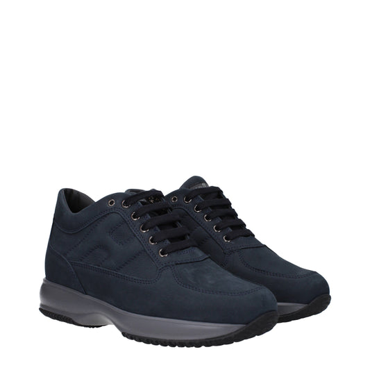 Hogan Men's Sneakers in Suede Blue/Denim