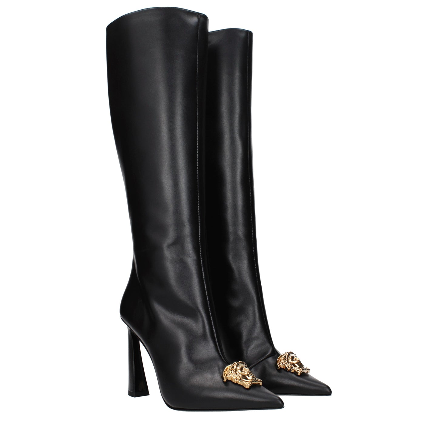 Versace Boots Women Leather Black
