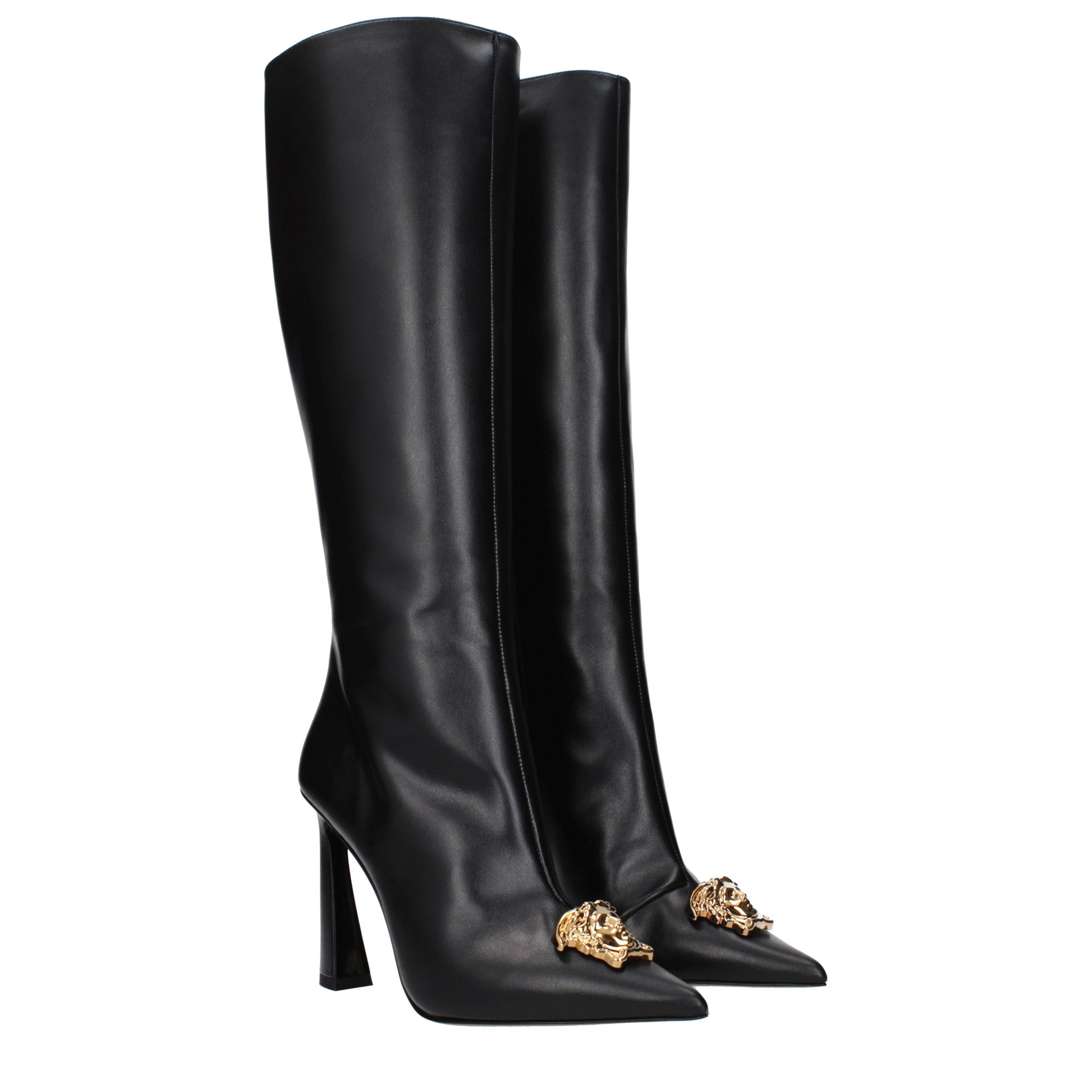 Versace Boots Women Leather Black