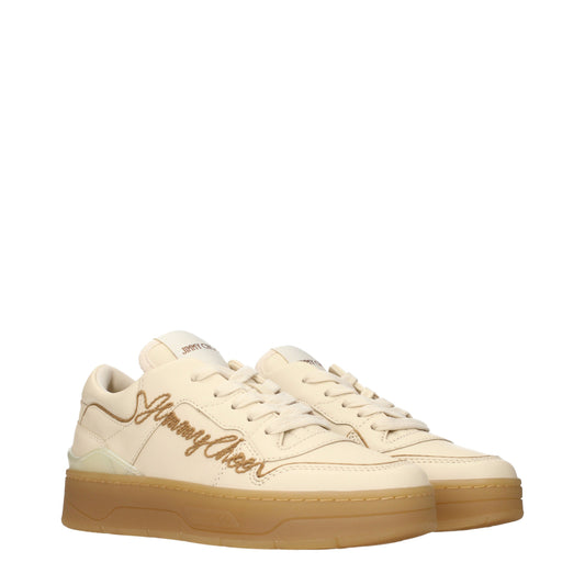 Jimmy Choo Sneakers Women Leather Beige/Ecru