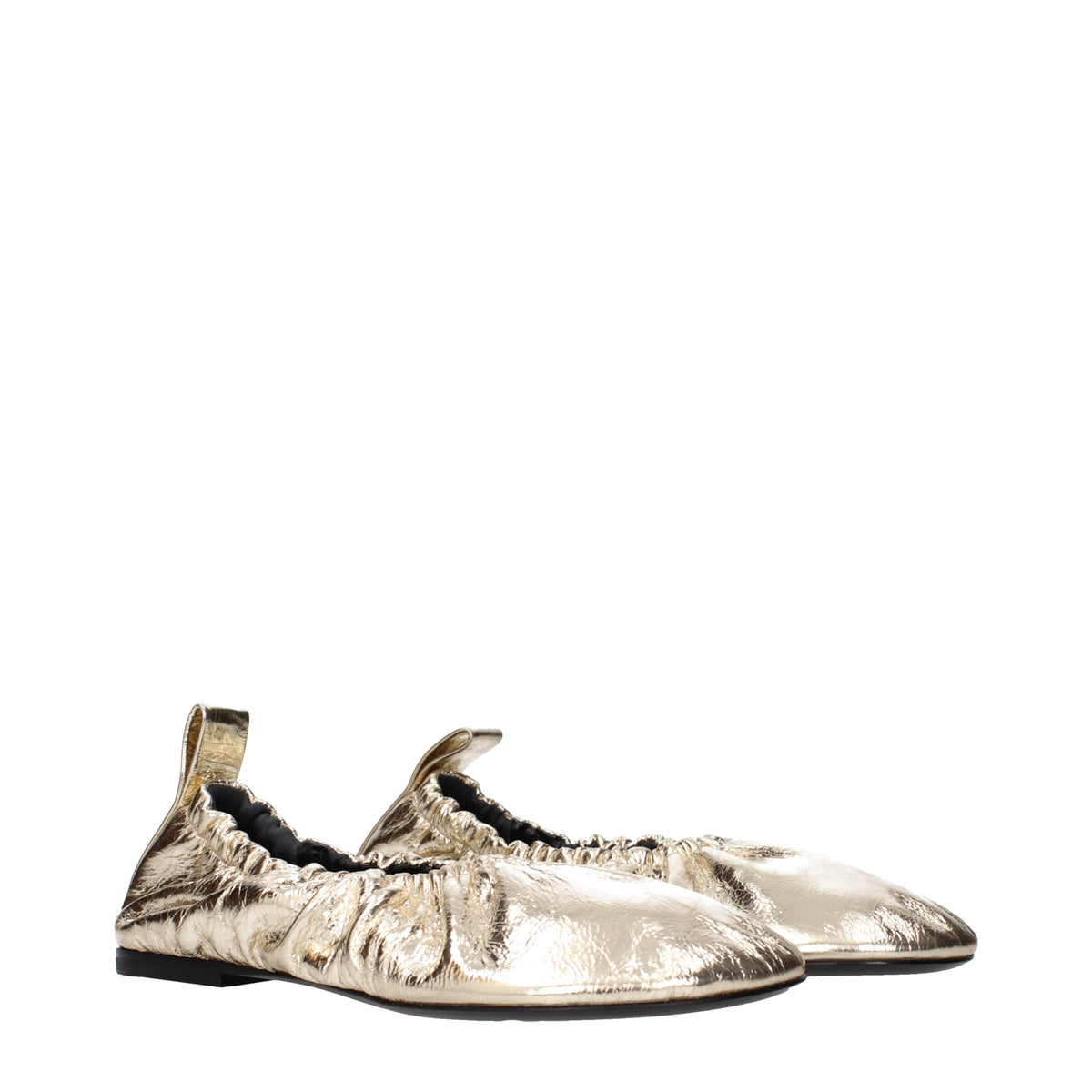 Jil Sander Ballet Flats Women Leather Gold