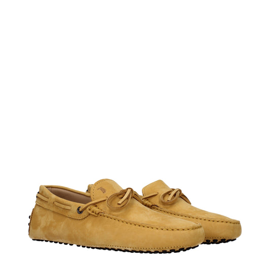 Tod's Men's Loafers in Suede Yellow