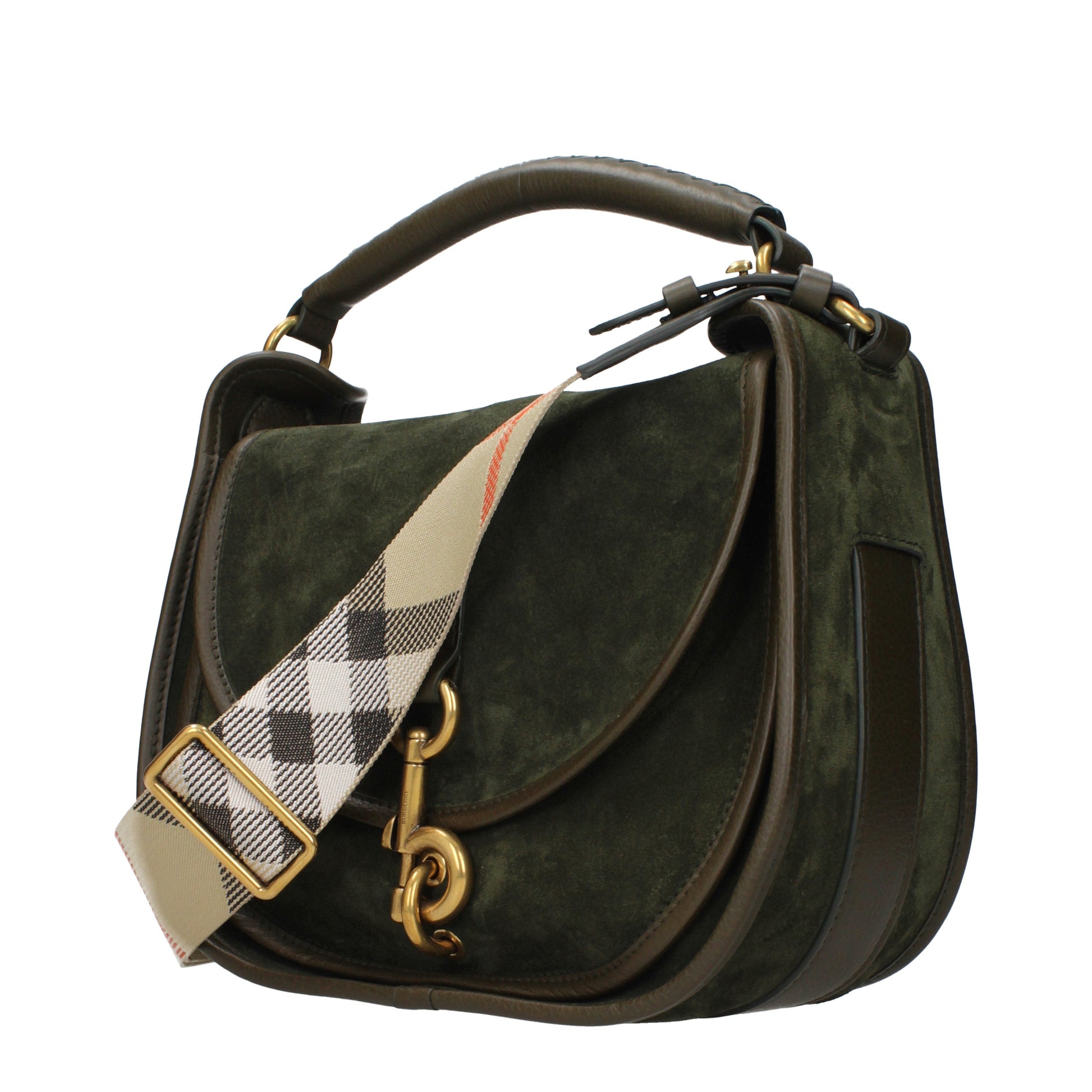 Burberry Handbags Men Suede Green
