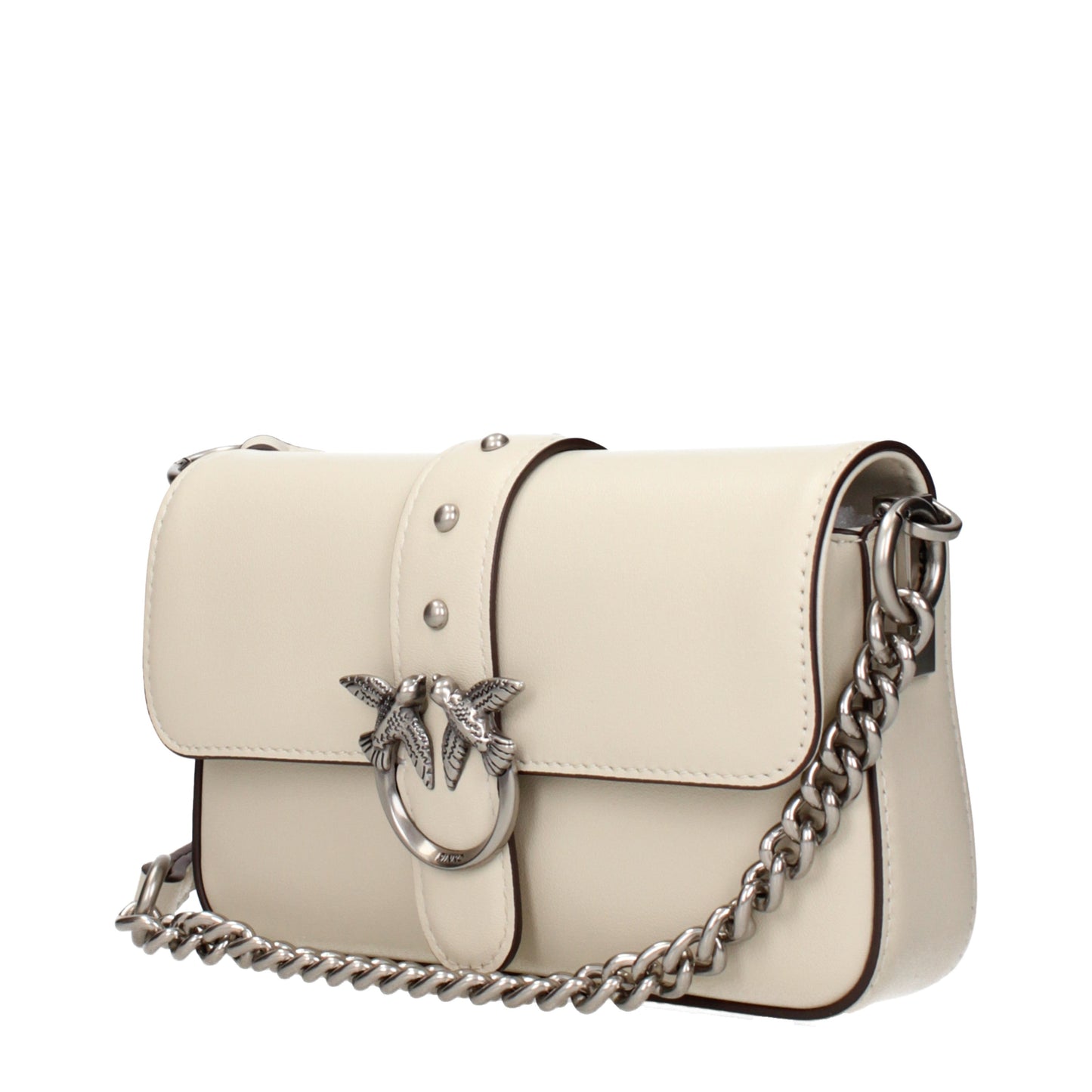 Pinko Crossbody Bags Women Leather Beige