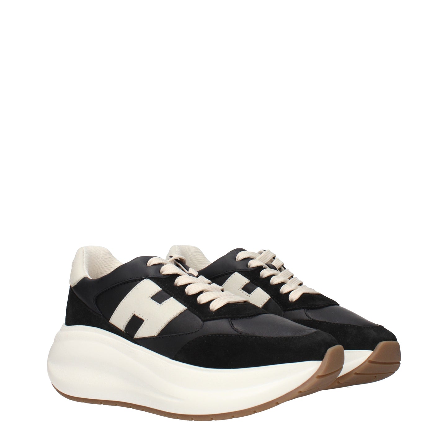 Hogan Sneakers Women Leather Black/Beige