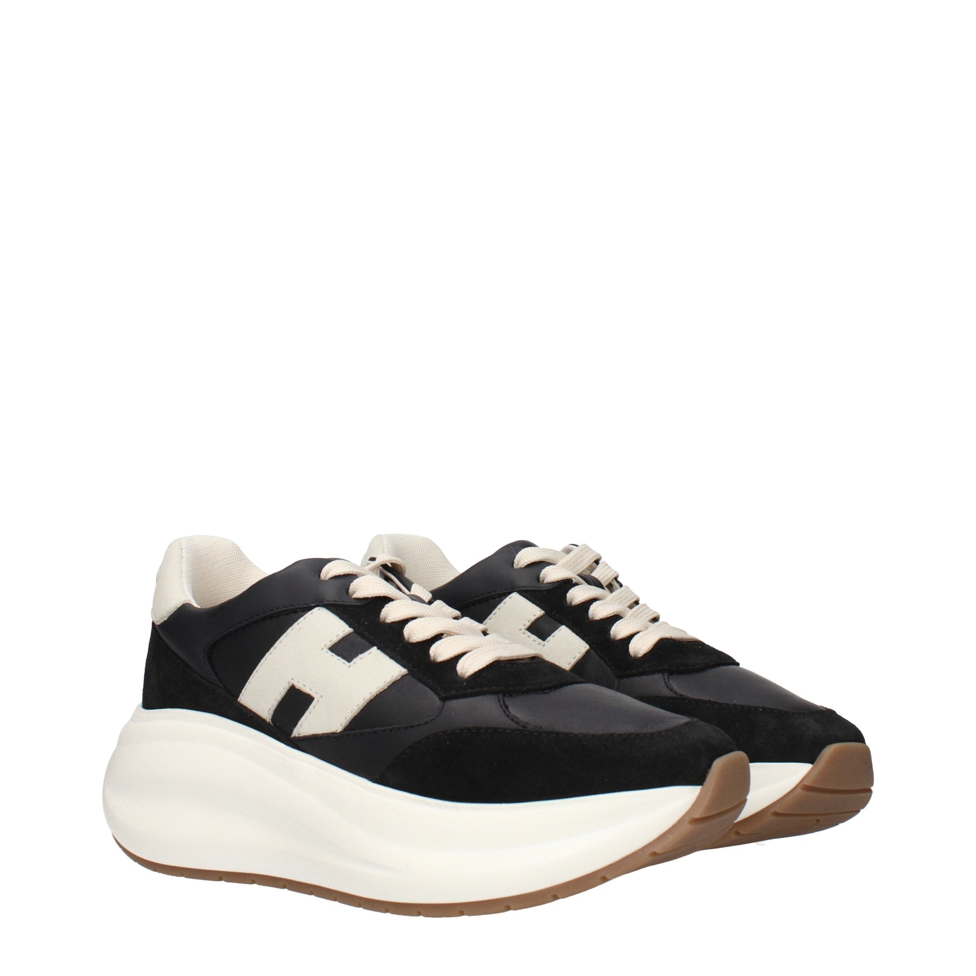 Hogan Sneakers Women Leather Black/Beige