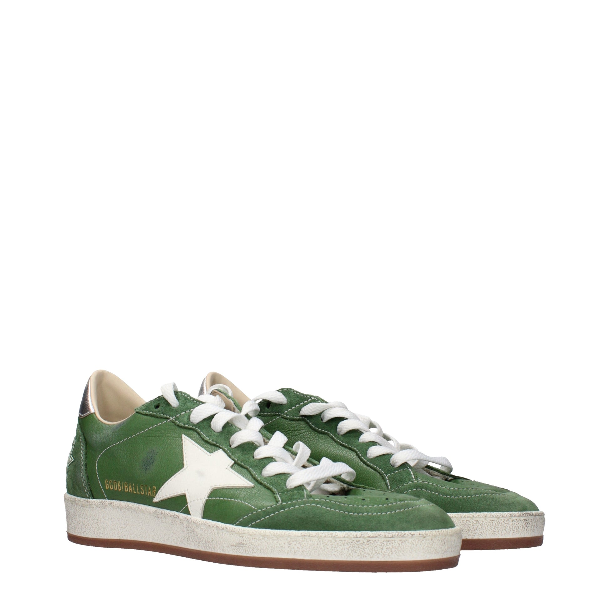 Golden Goose Sneakers Men Leather Green/Silver