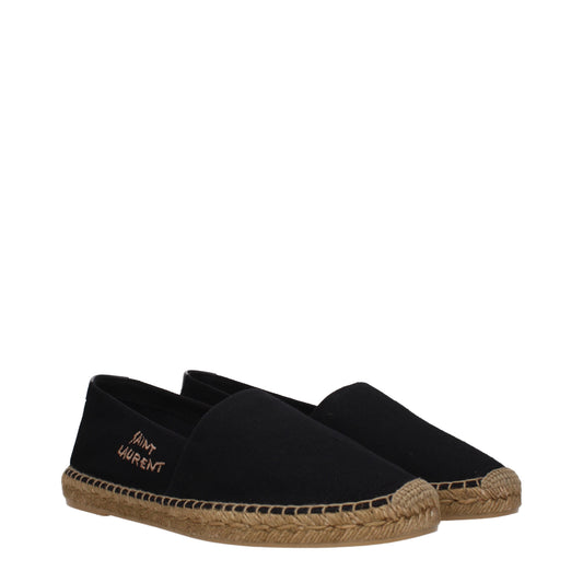 Saint Laurent Men's Espadrilles in Fabric  Black