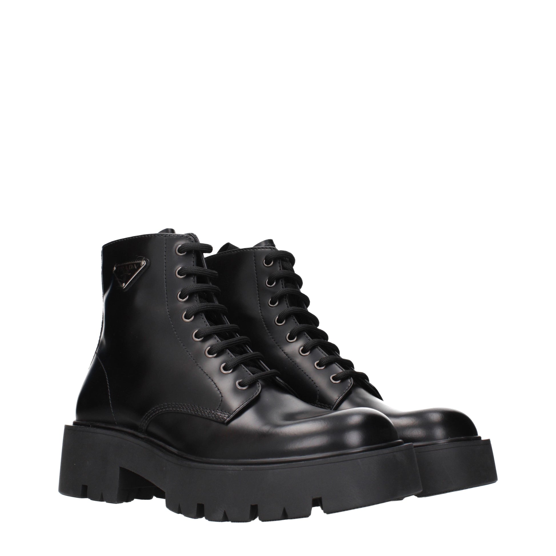 Prada Ankle Boots Men Leather Black