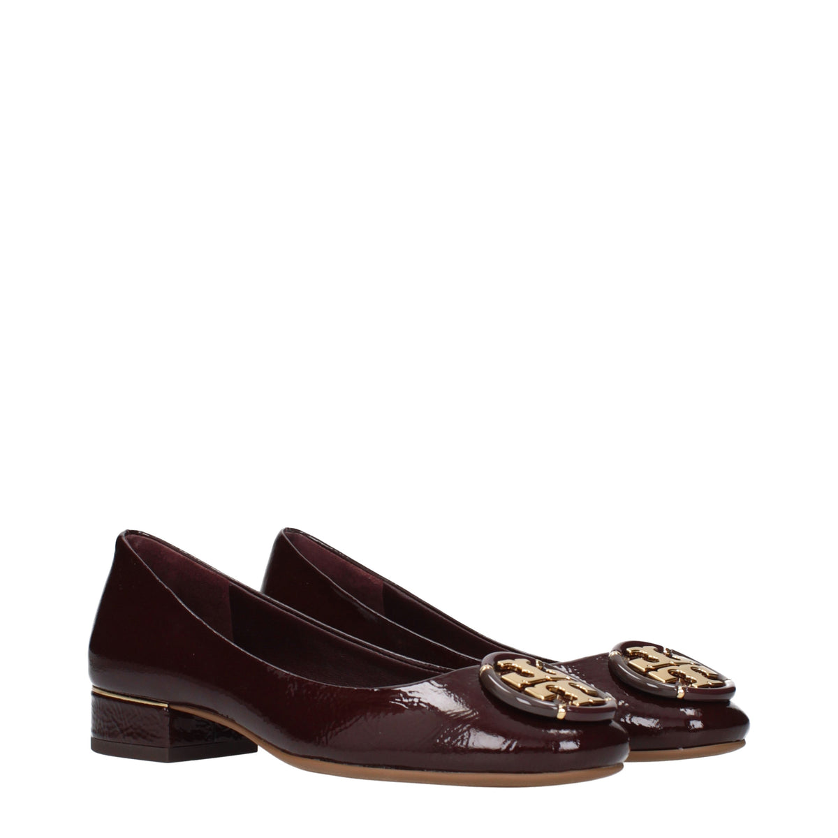 Tory Burch Ballet Flats Women Patent Leather Red/Bordeaux