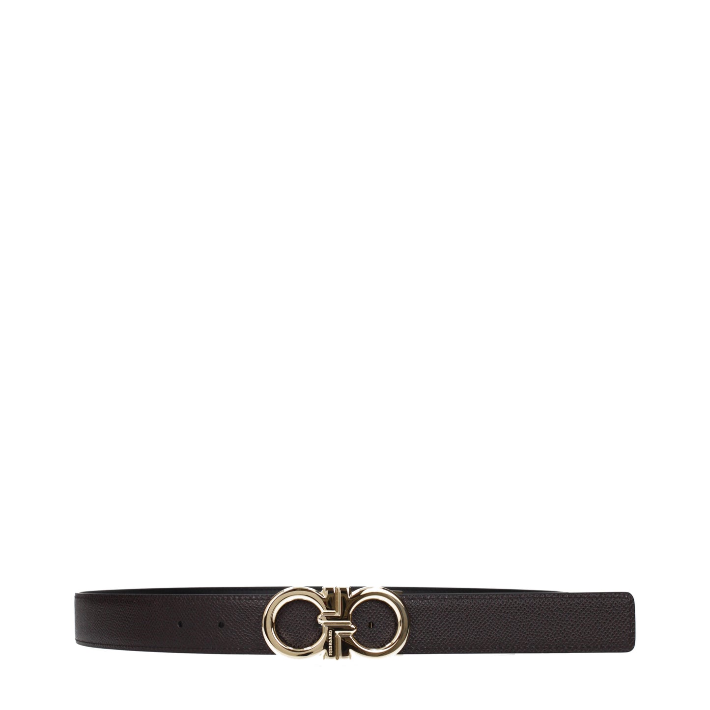 Salvatore Ferragamo Belts Men Leather Black/Dark Brown