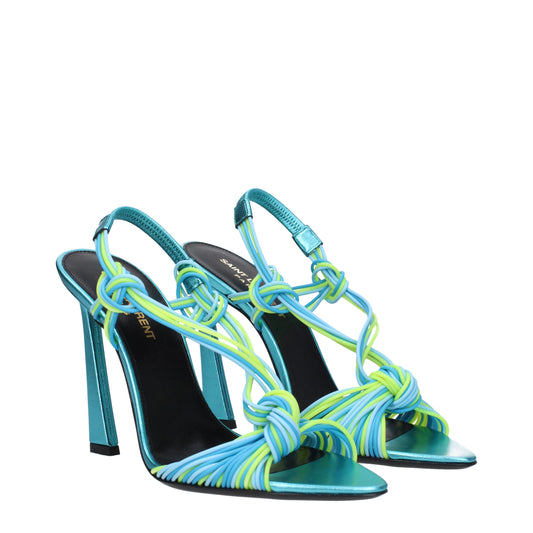 Saint Laurent Women's Sandals in Rubber Blue/Cerulean