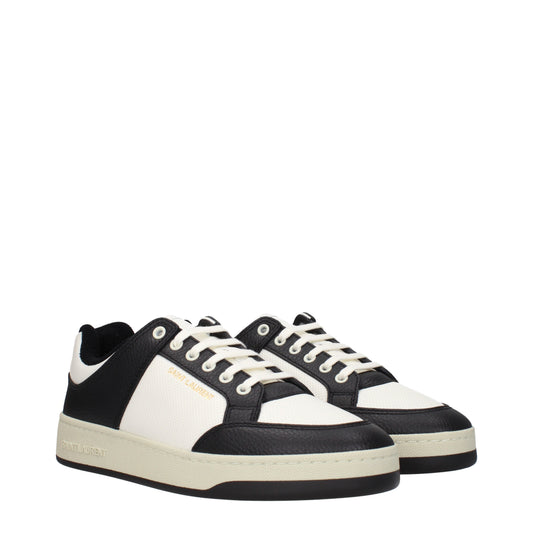 Saint Laurent Men's Sneakers in Leather White/Black