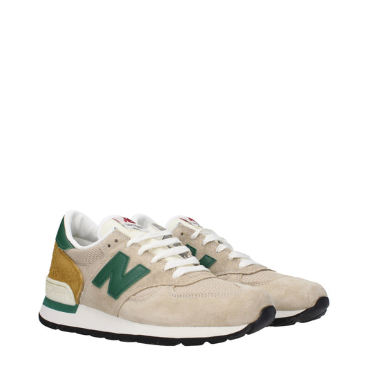 New Balance Men's Sneakers in Suede Beige/Green