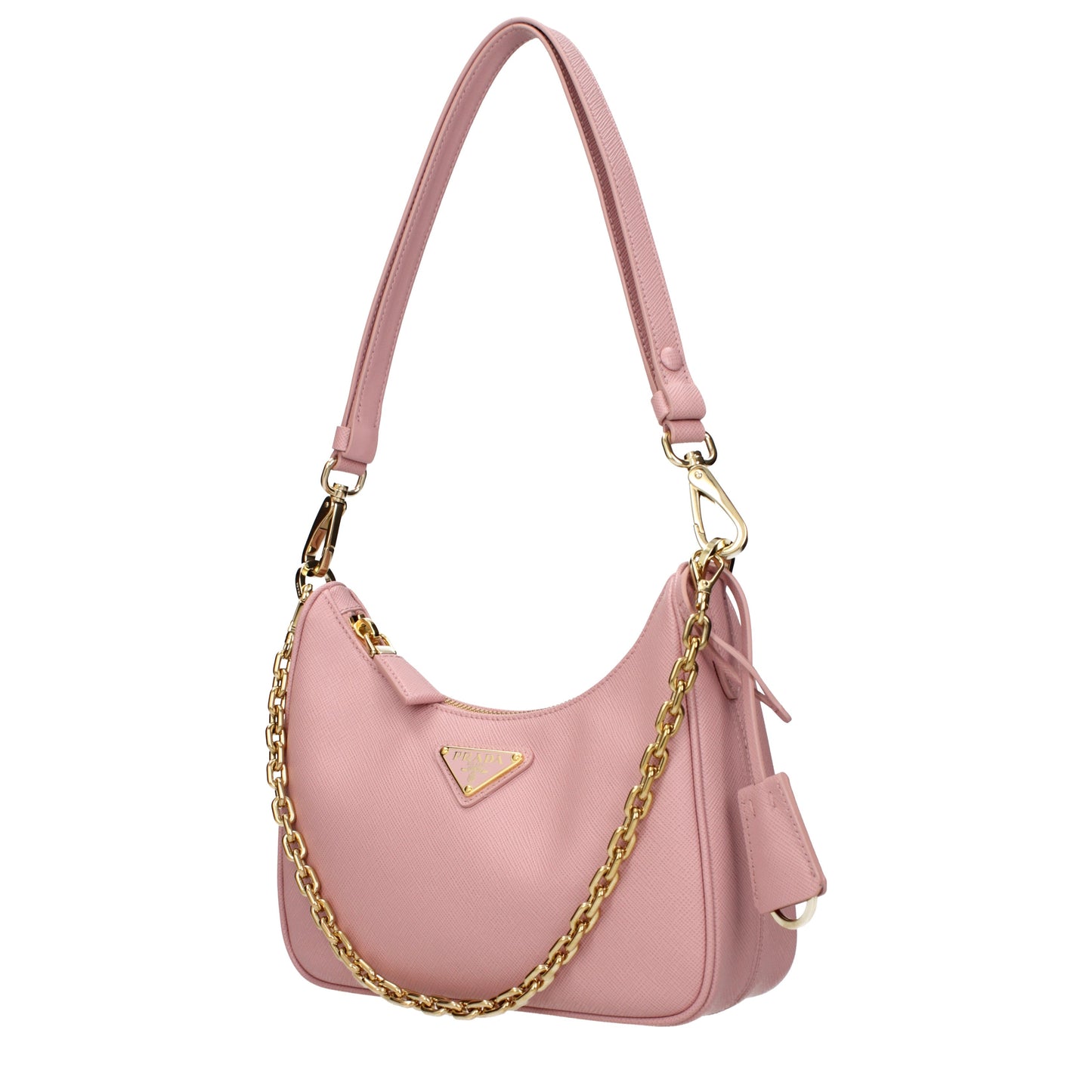 Prada Shoulder Bags Women Leather Pink/Peach