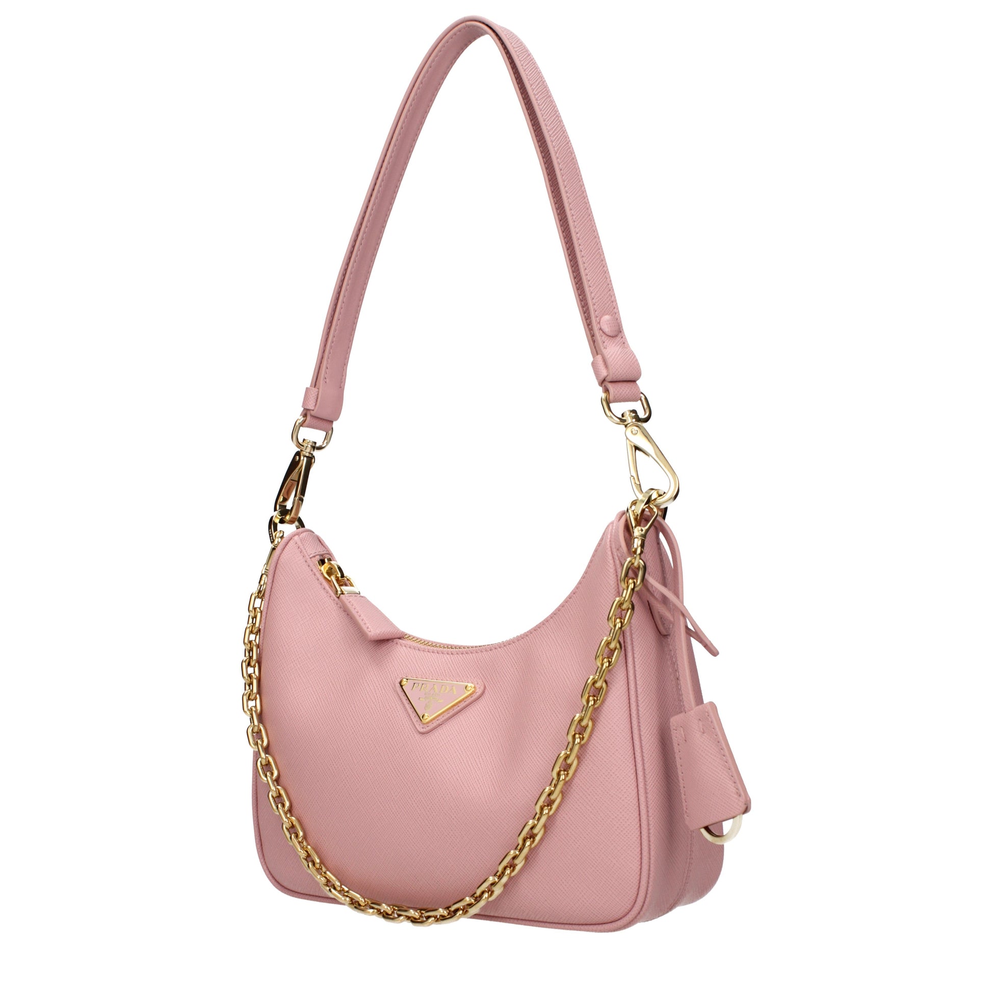 Prada Shoulder Bags Women Leather Pink/Peach