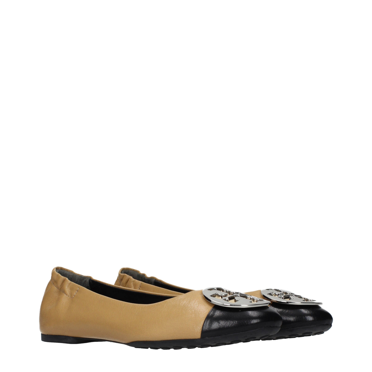 Tory Burch Ballet Flats Women Leather Beige/Black