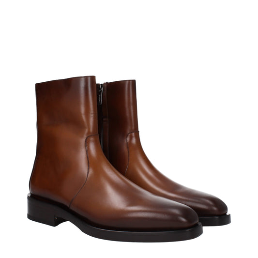 Salvatore Ferragamo Men's Boots in Leather Brown/Cookie