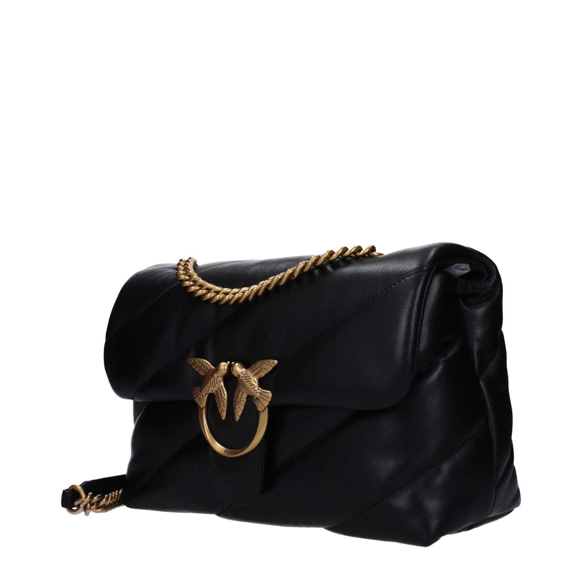 Pinko Crossbody Bags Women Leather Black/Gold