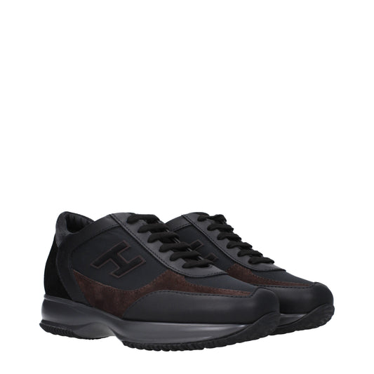 Hogan Men's Sneakers in Fabric  Black/Brown