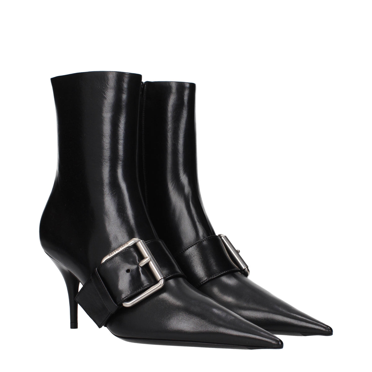 Balenciaga Ankle Boots Women Leather Black