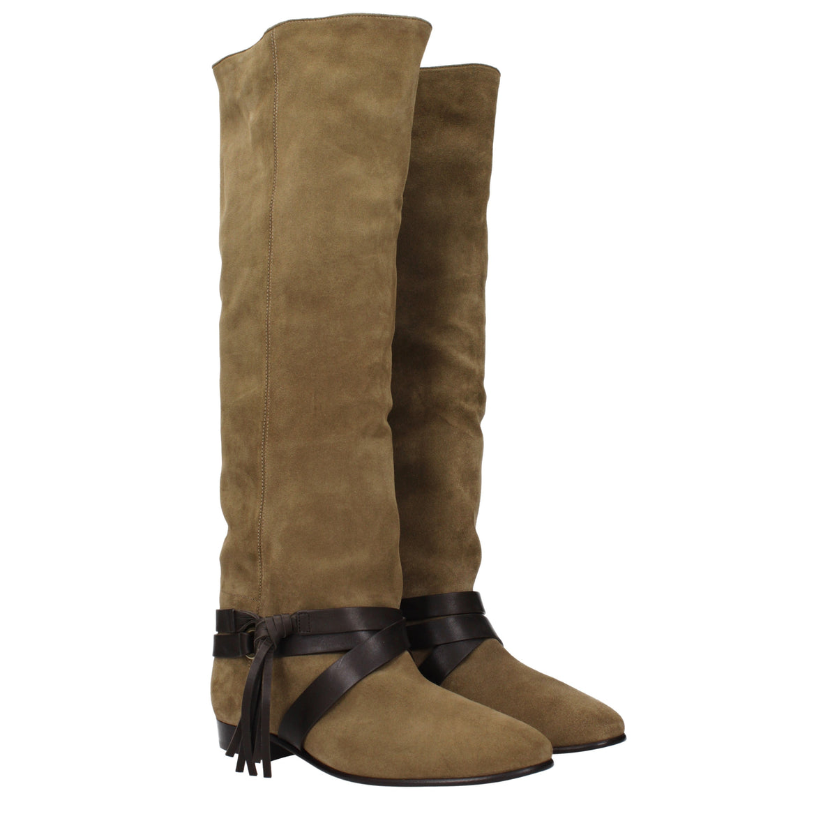 Isabel Marant Boots Women Suede Green/Olive