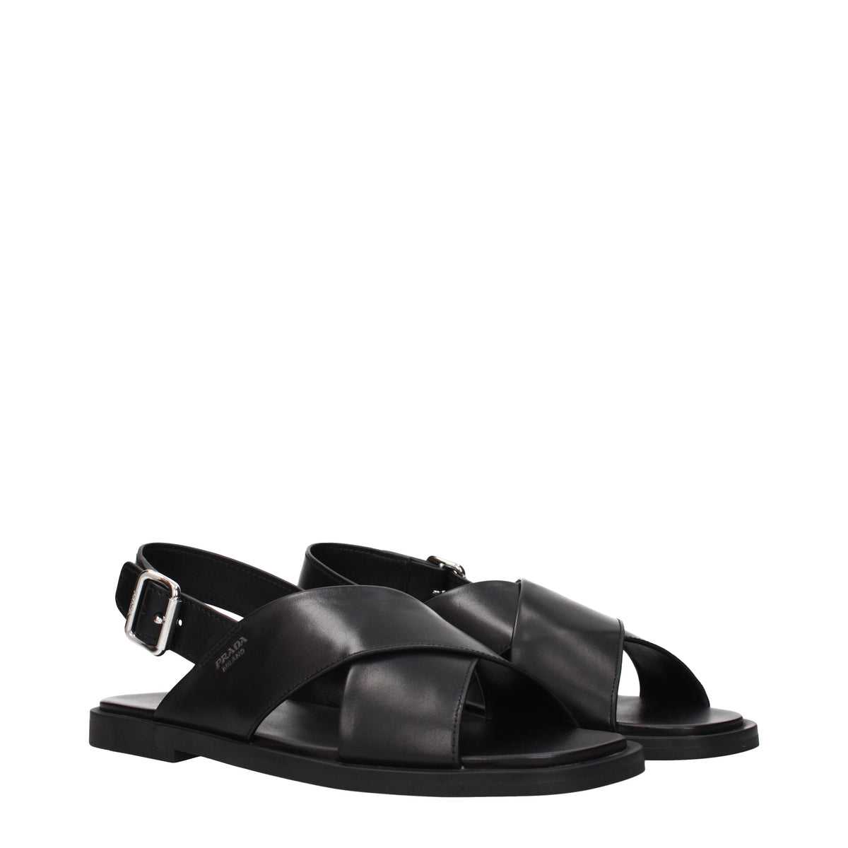 Prada Sandals Men Leather Black