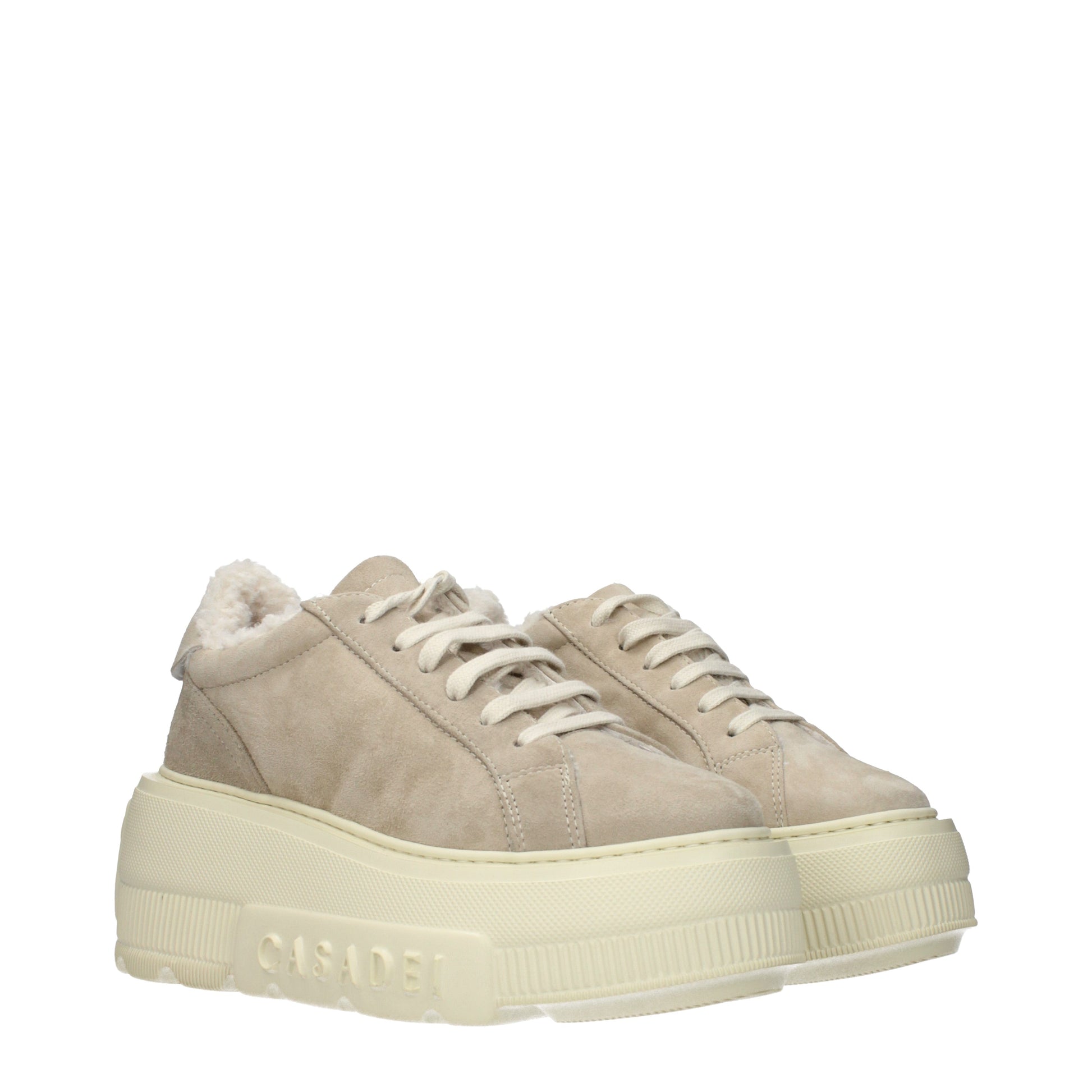 Casadei Sneakers Women Suede Beige