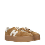 Hogan Sneakers Women Suede Brown/Leather