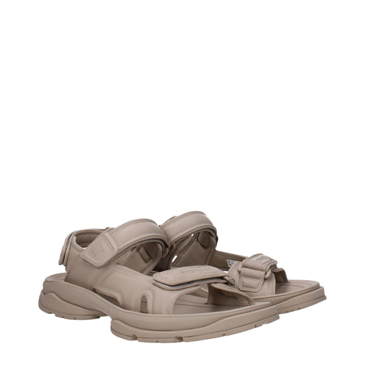 Balenciaga Men's Sandals in Leather Beige/Taupe