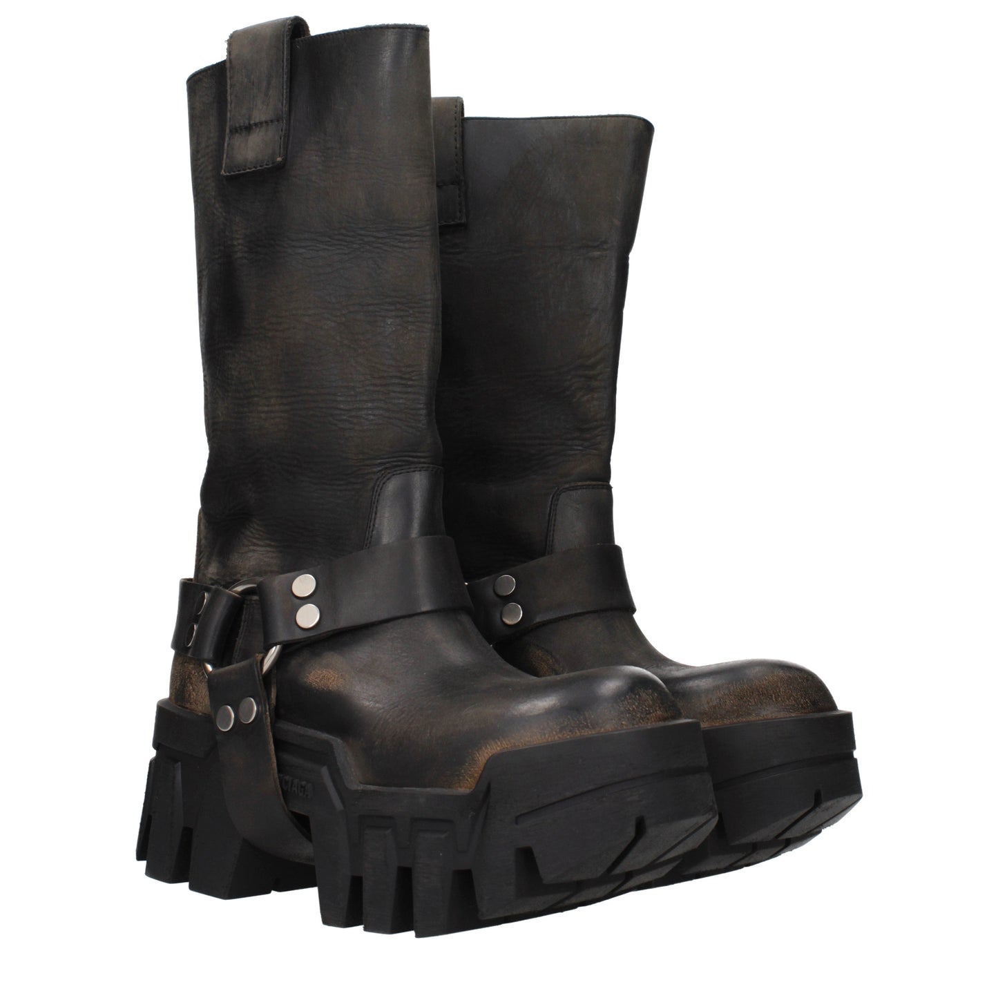 Balenciaga Ankle Boots Women Leather Black