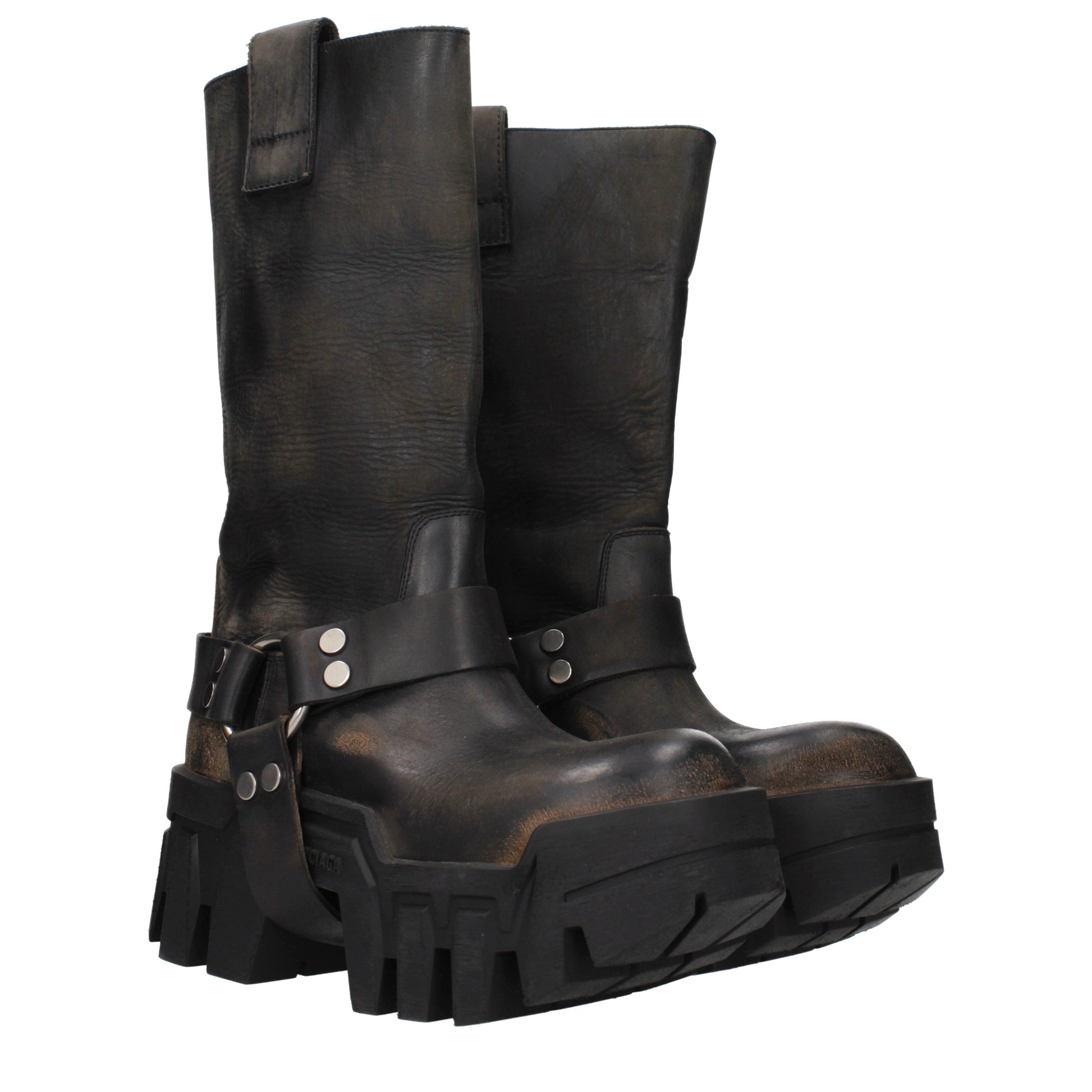 Balenciaga Ankle Boots Women Leather Black