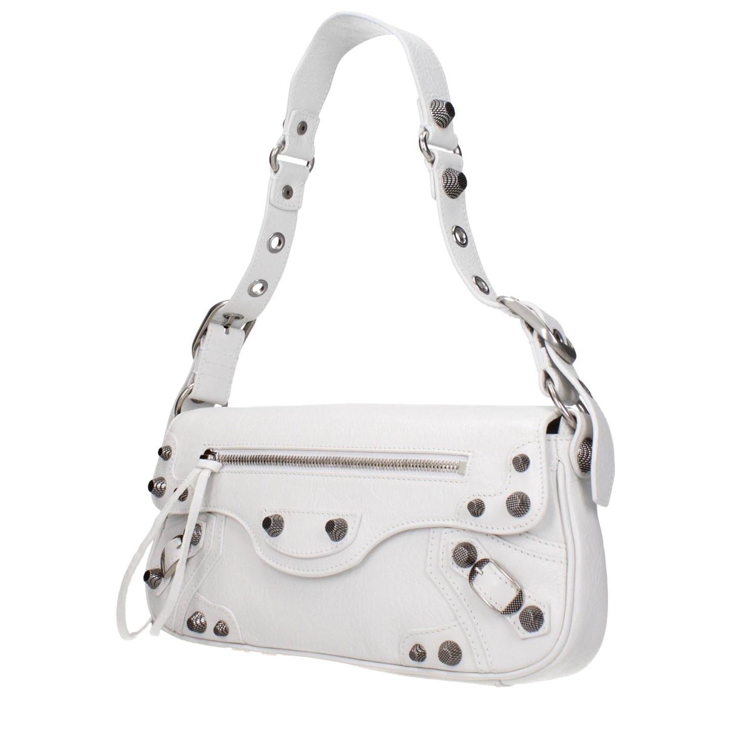 Balenciaga Shoulder Bags Women Leather White/Optic White