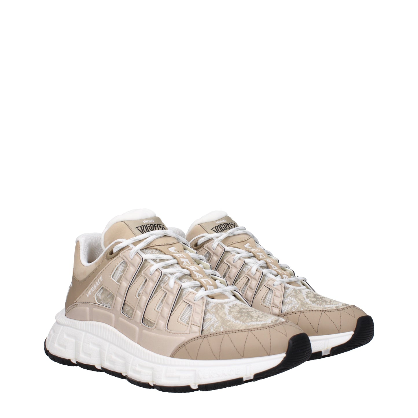 Versace Men's Sneakers in Fabric  Beige