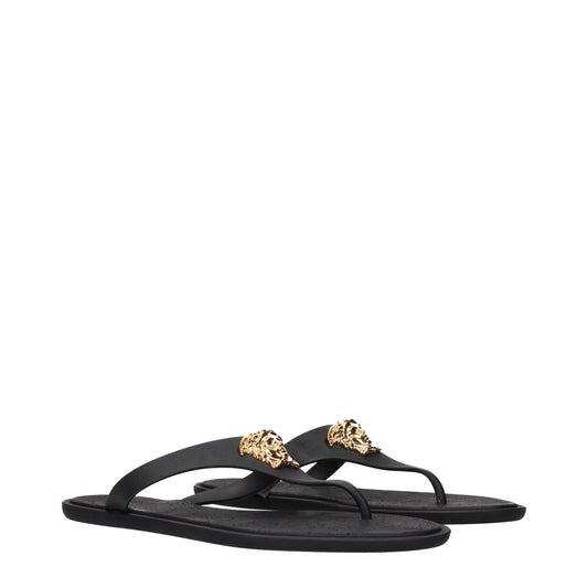 Versace Flip Flops Women Rubber Black