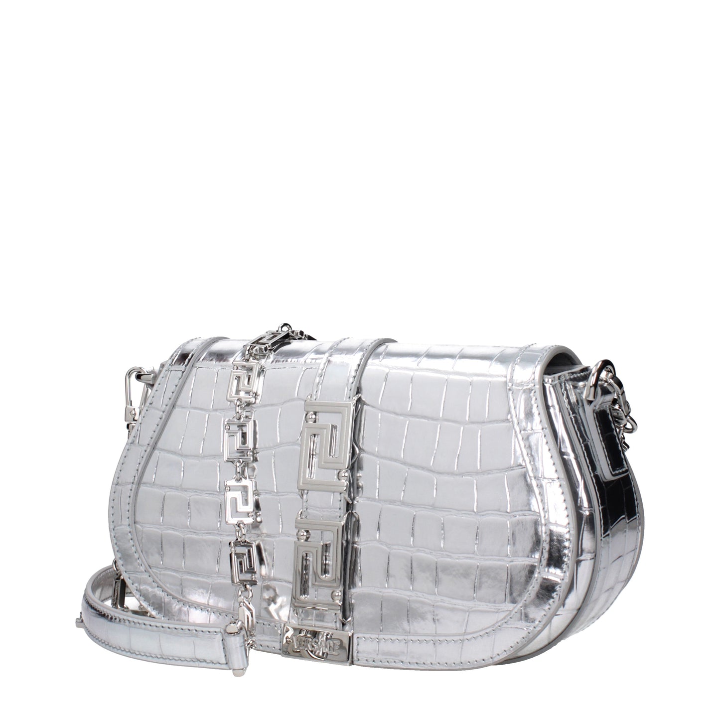 Versace Shoulder Bags Women Leather Silver