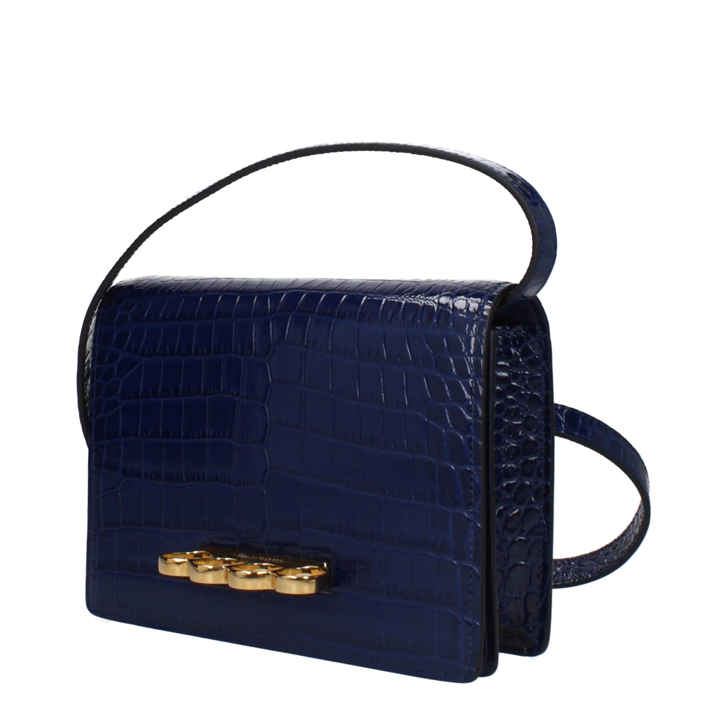 Alexander McQueen Crossbody Bags Women Leather Blue/Blue Navy