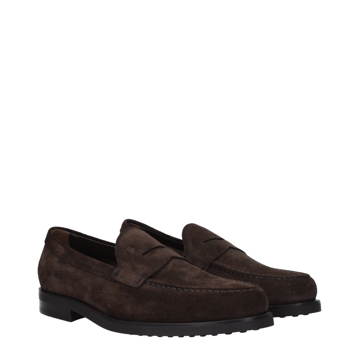 Tod's Men's Loafers in Suede Brown/Dark Brown