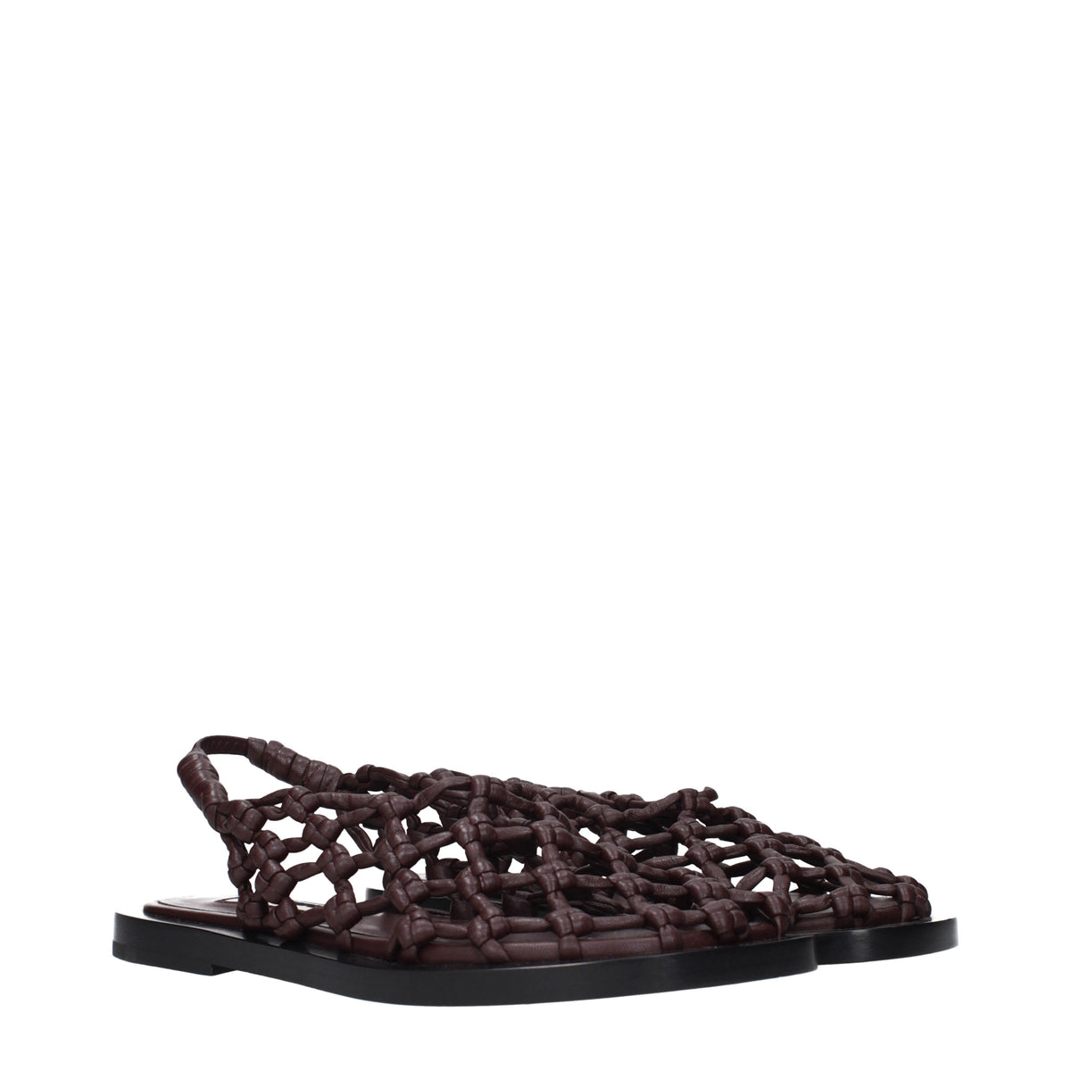Jil Sander Sandals Women Leather Brown/Aubergine
