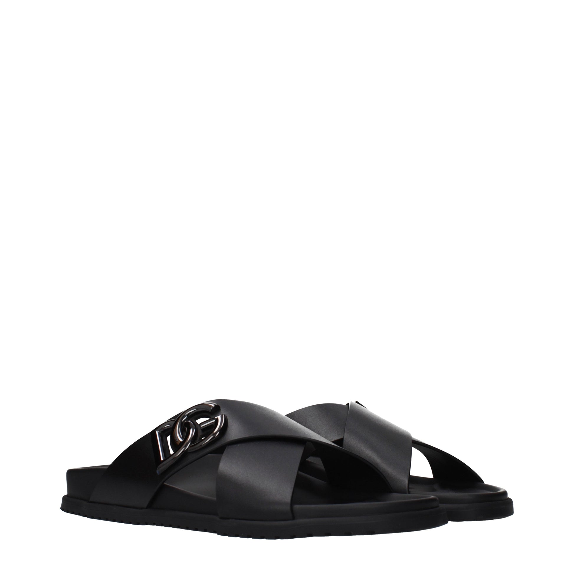 Dolce&Gabbana Slippers and Clogs Men Leather Black