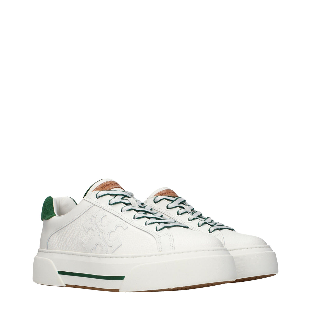 Tory Burch Sneakers Women Leather White/Emerald