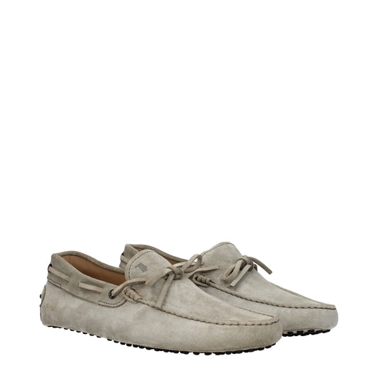 Tod's Men's Loafers in Suede Beige/Peat