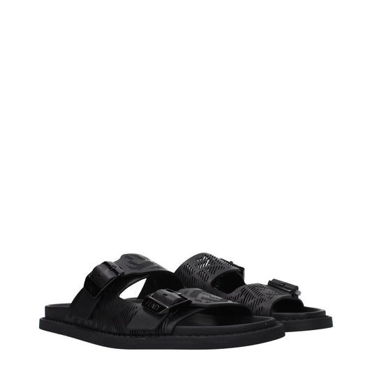 Fendi Sandals & Slippers Men Leather Black