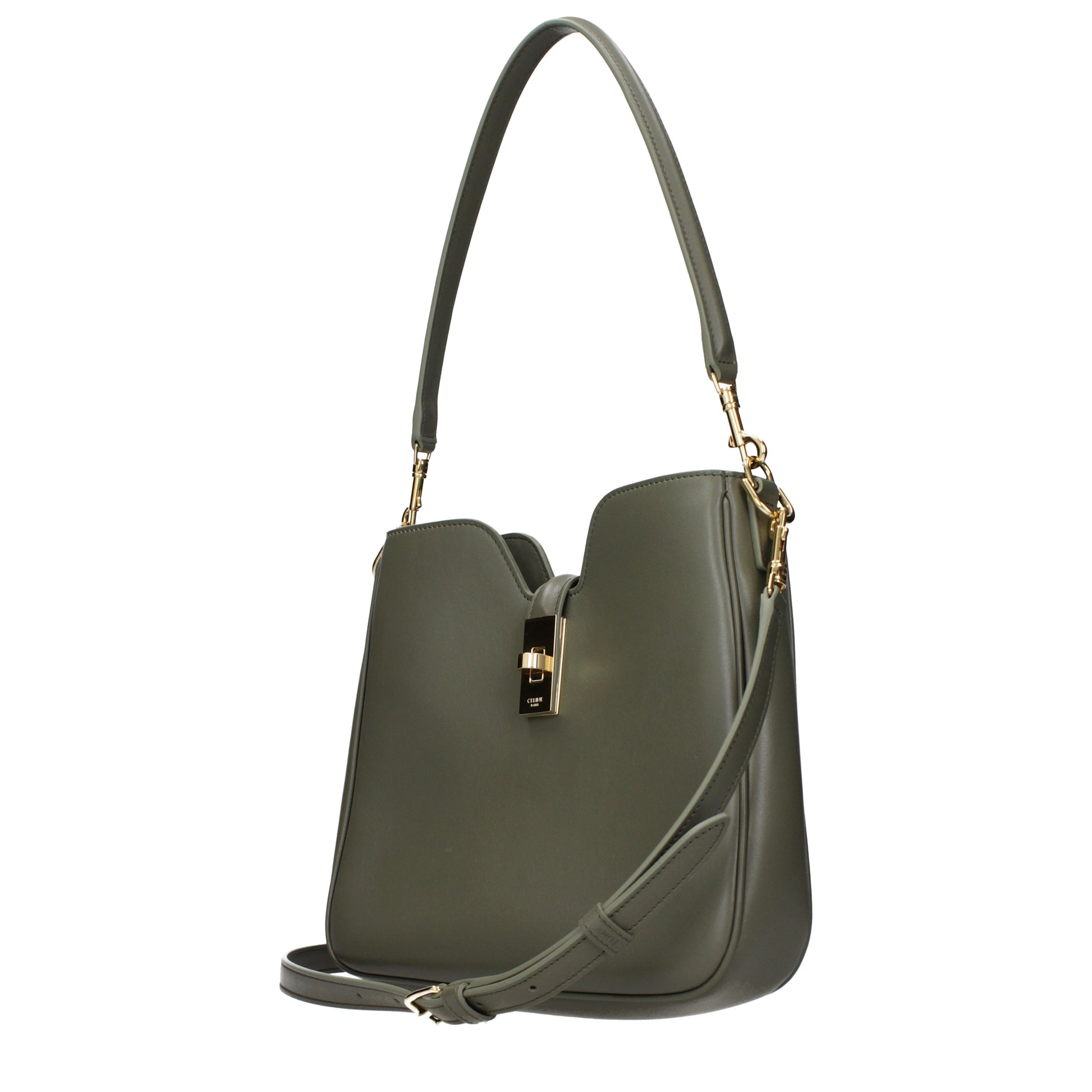 Celine Shoulder Bags Women Leather Green/Khaki