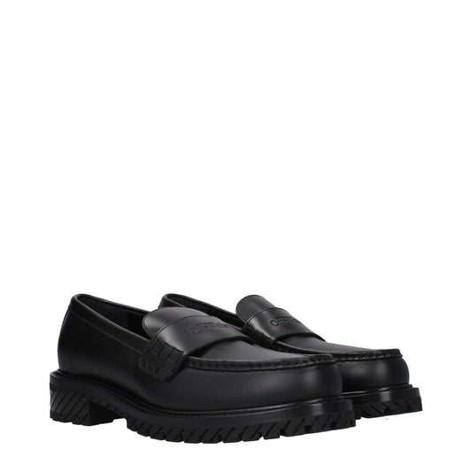 Off-White Men's Loafers in Leather Black